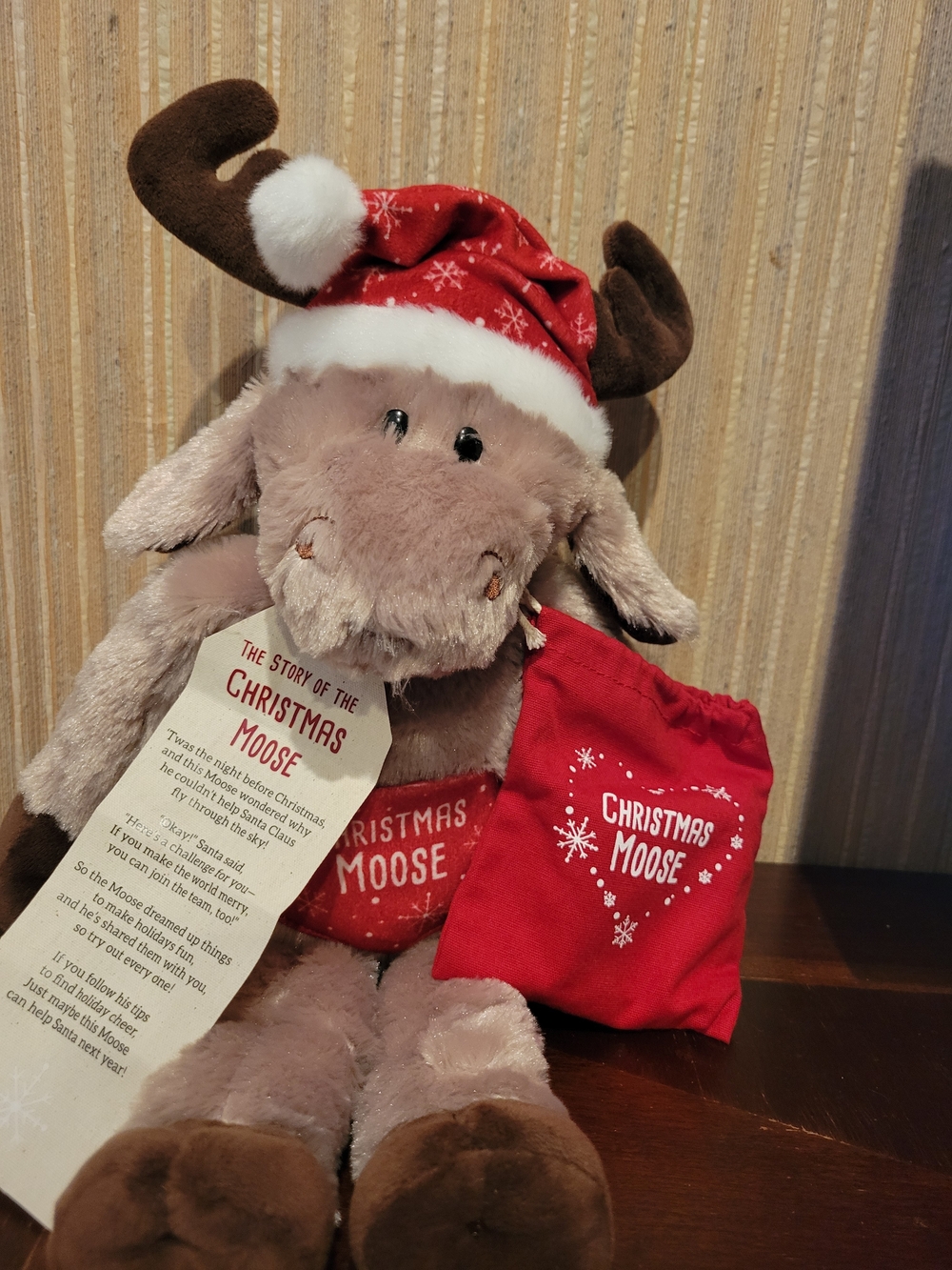 Demdaco Christmas Moose Plush Holiday Stuffed Plush Family Activity Game. NWOT